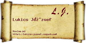 Lukics József névjegykártya